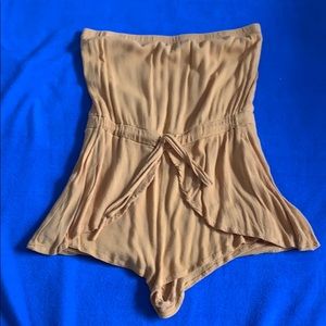 Yellow strapless romper